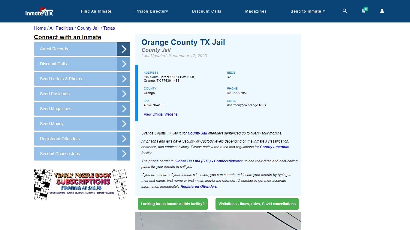 Orange County TX Jail - Inmate Locator - Orange, TX